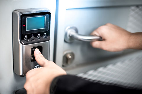 door being unlocked with key pad